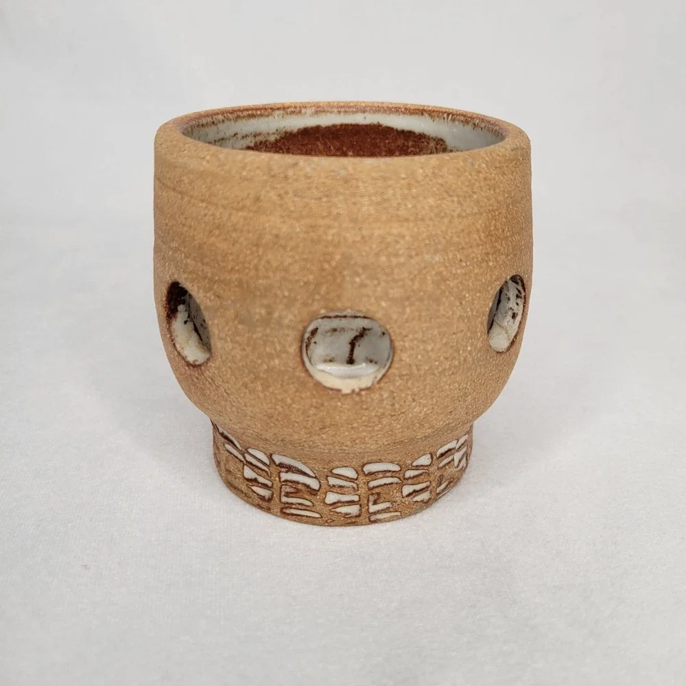 Los Artesanos Puerto Rico Hal Lasky Pottery Pierced Candleholder‎ Lantern 3
